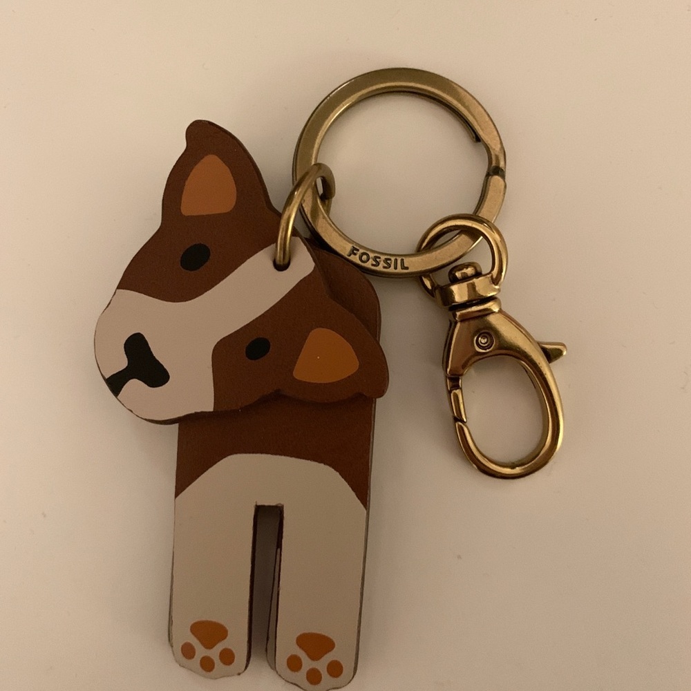 Authentic Fossil Dog Keychain